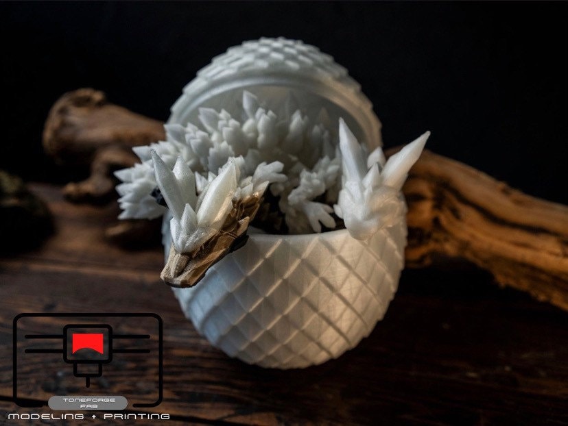 Articulated 3D printed Dragon and Egg Surprise