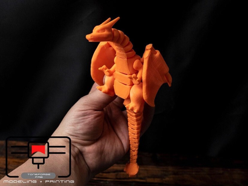 Articulated 3D printed Charizard fidget toy