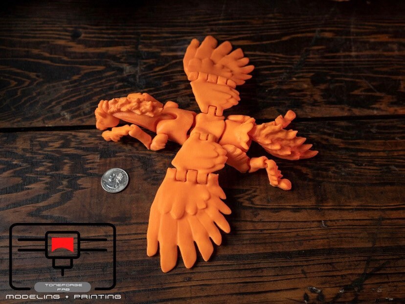 Articulated 3D printed Pegasus fidget toy