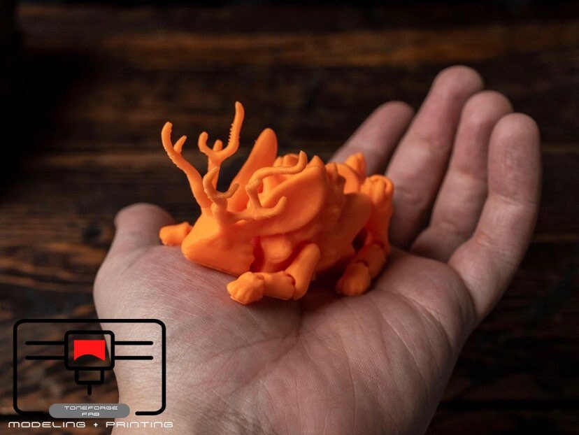 Articulated 3D printed Jackalope fidget toy