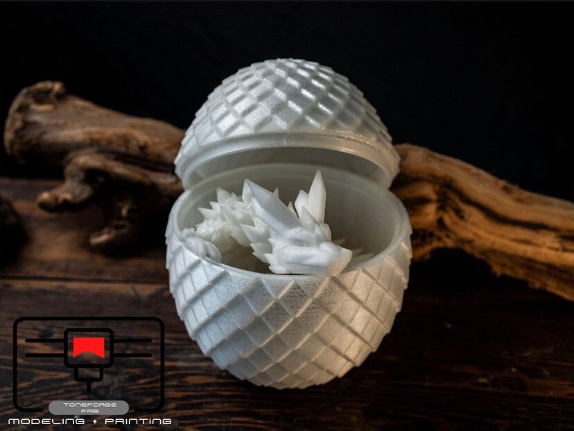 Articulated 3D printed Dragon and Egg Surprise