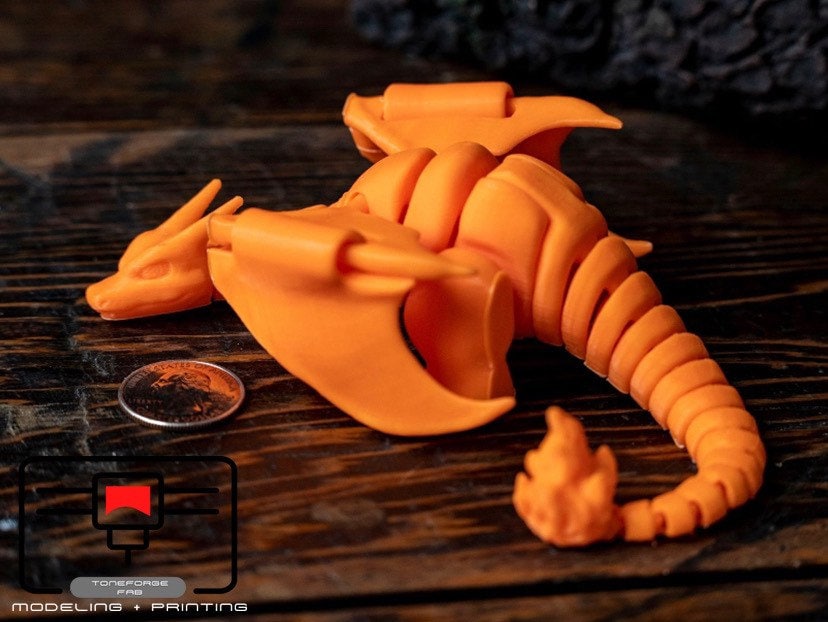 Articulated 3D printed Charizard fidget toy