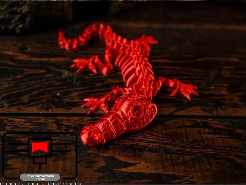 Articulated 3D printed Flexi Skeleton Alligator Toy, flexi animal, fidget toy, sensory toy