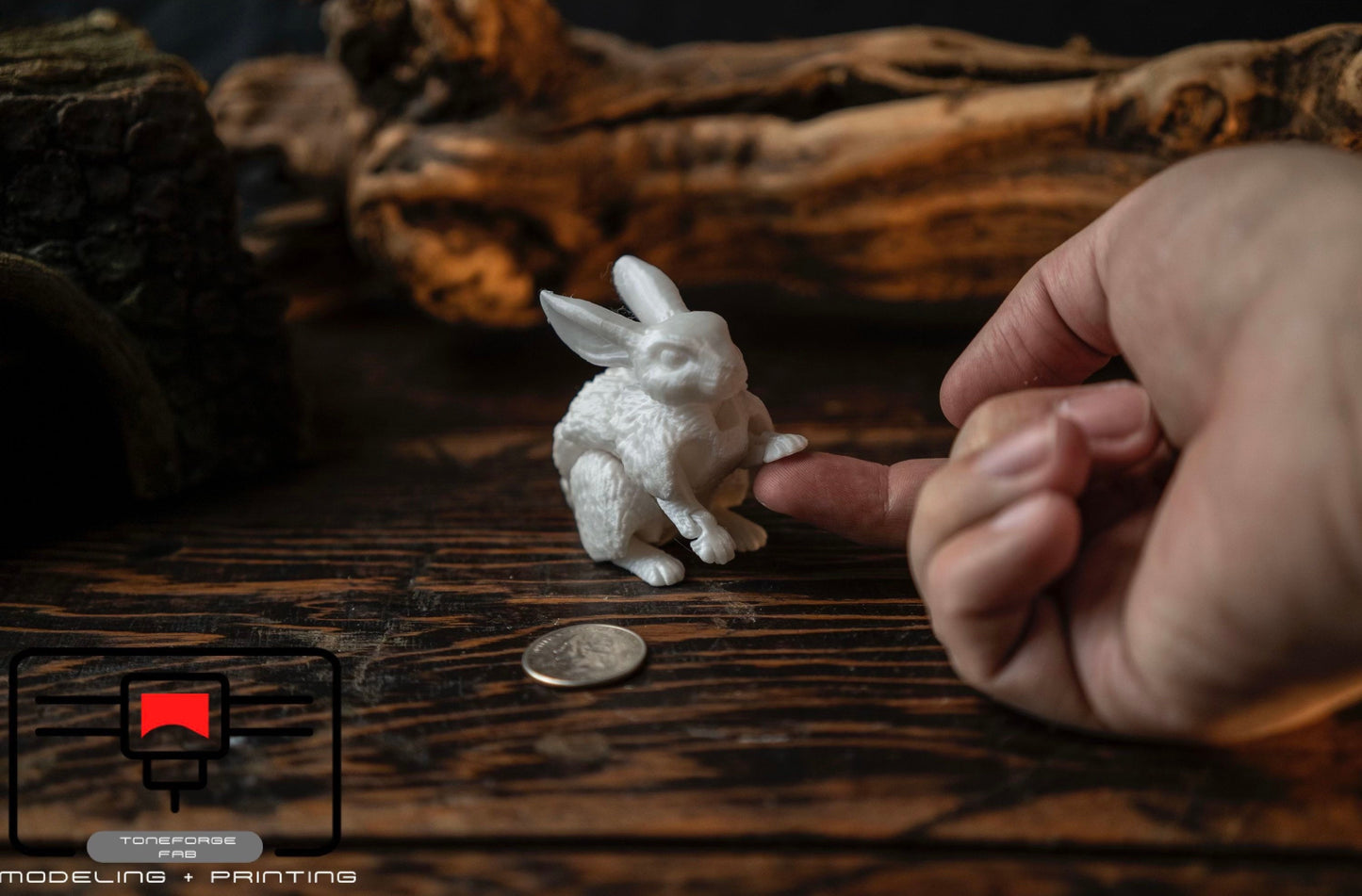 Articulated 3D printed Bunny, flexi animal, fidget toy