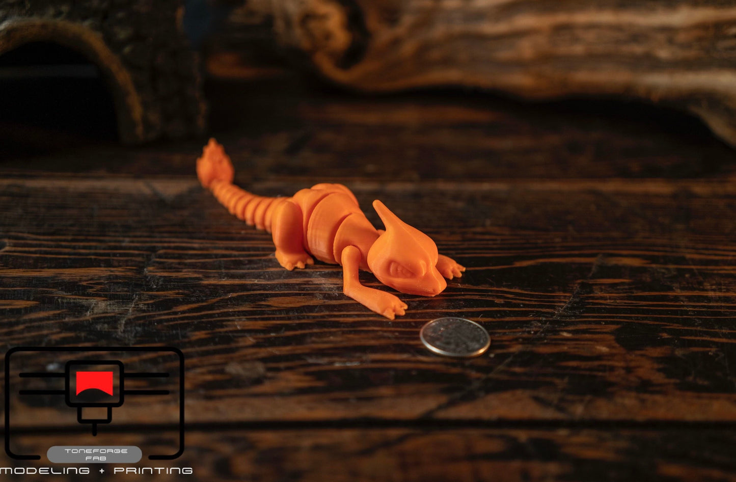 Articulated 3D printed Charmeleon, flexi Pokémon, fidget toy