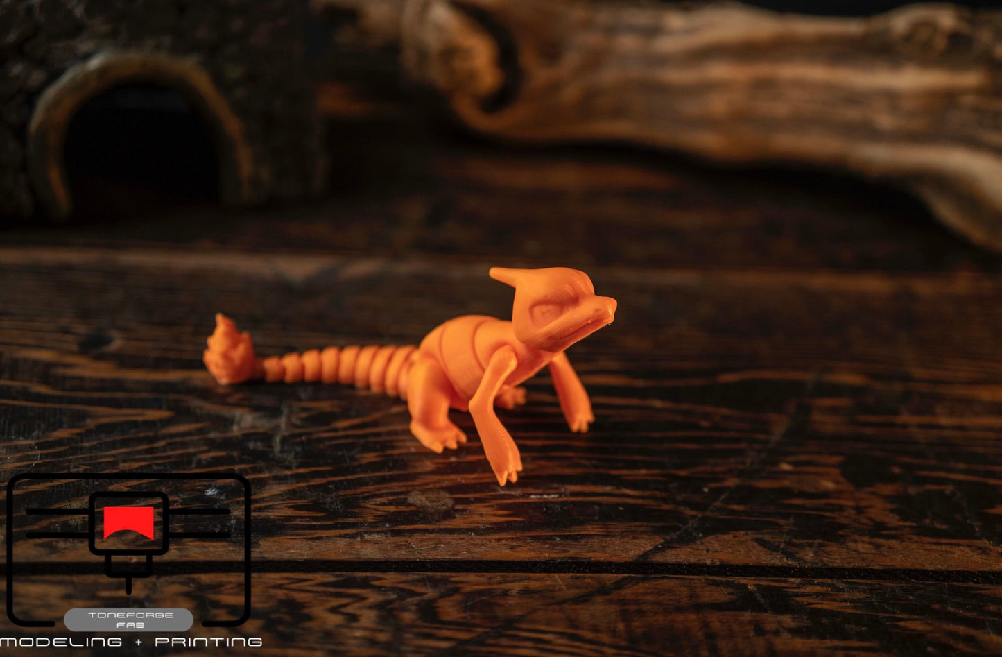 Articulated 3D printed Charmeleon, flexi Pokémon, fidget toy