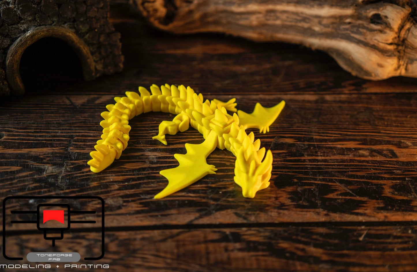 Articulated 3D printed War Dragon with flapping wings, flexi Dragon, fidget toy