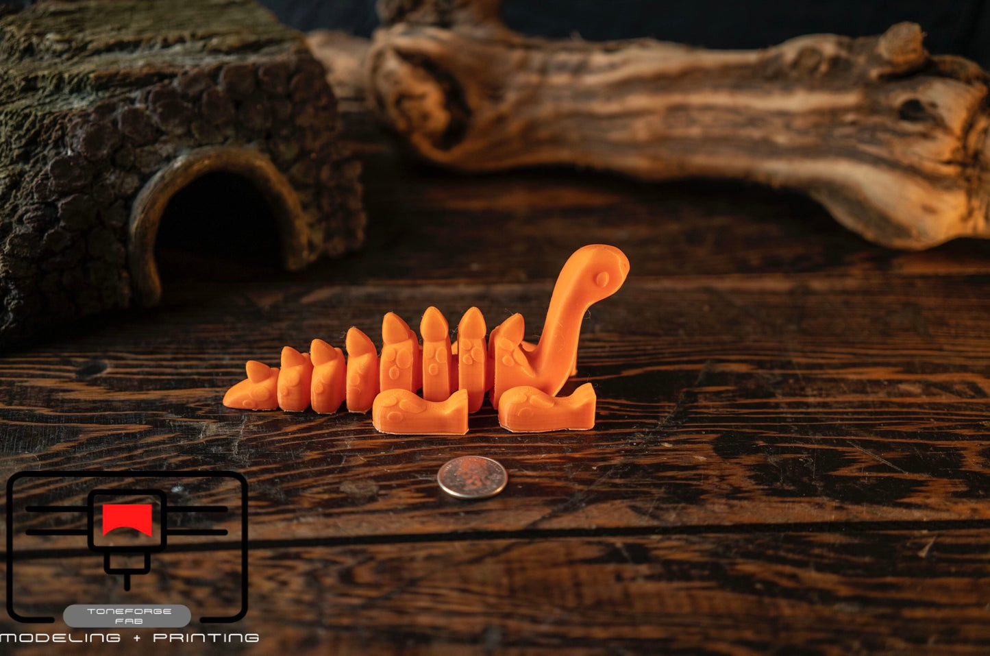 Articulated 3D printed Brontosaurus , flexi dinosaur, fidget toy