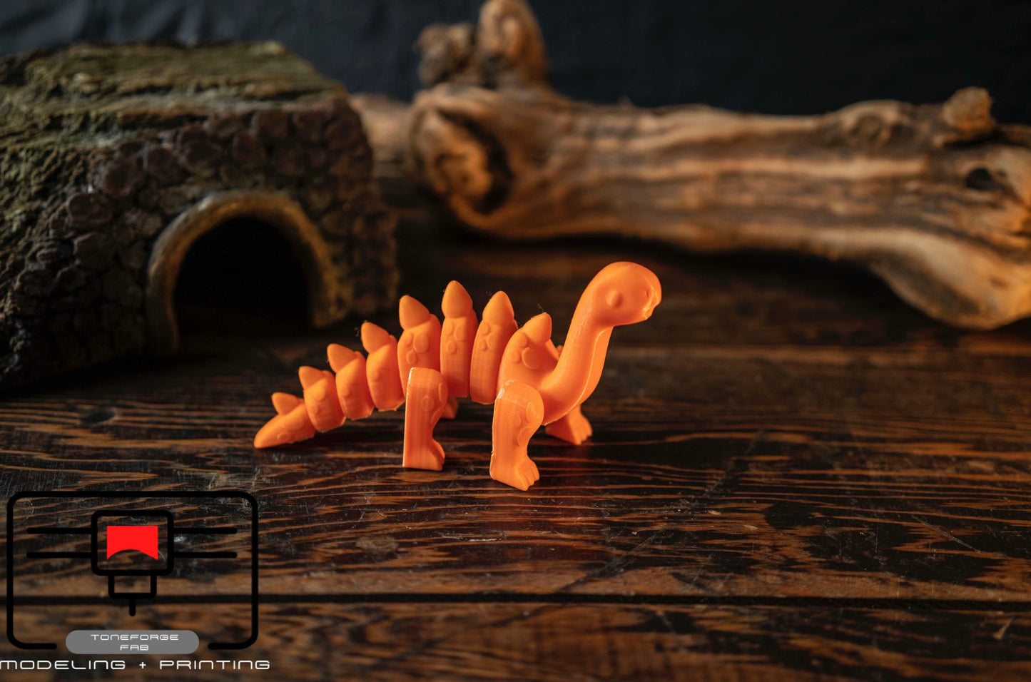 Articulated 3D printed Brontosaurus , flexi dinosaur, fidget toy