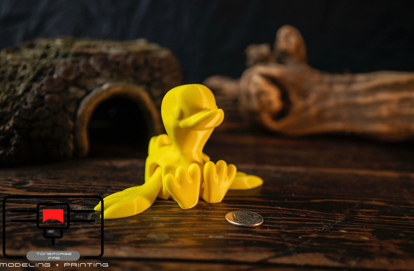 Articulated 3D printed Flapping Duck, flexi animal, fidget toy