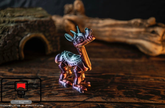 Articulated 3D printed Silly Llamacorn, flexi animal, fidget toy