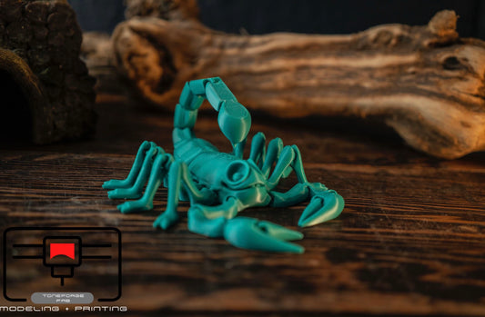 Articulated 3D printed Scorpion, flexi animal, fidget toy