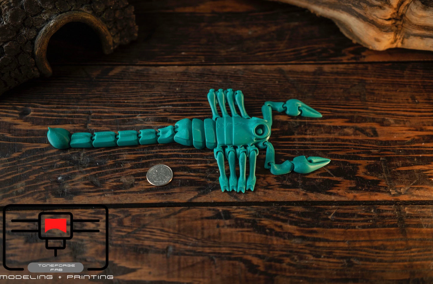 Articulated 3D printed Scorpion, flexi animal, fidget toy