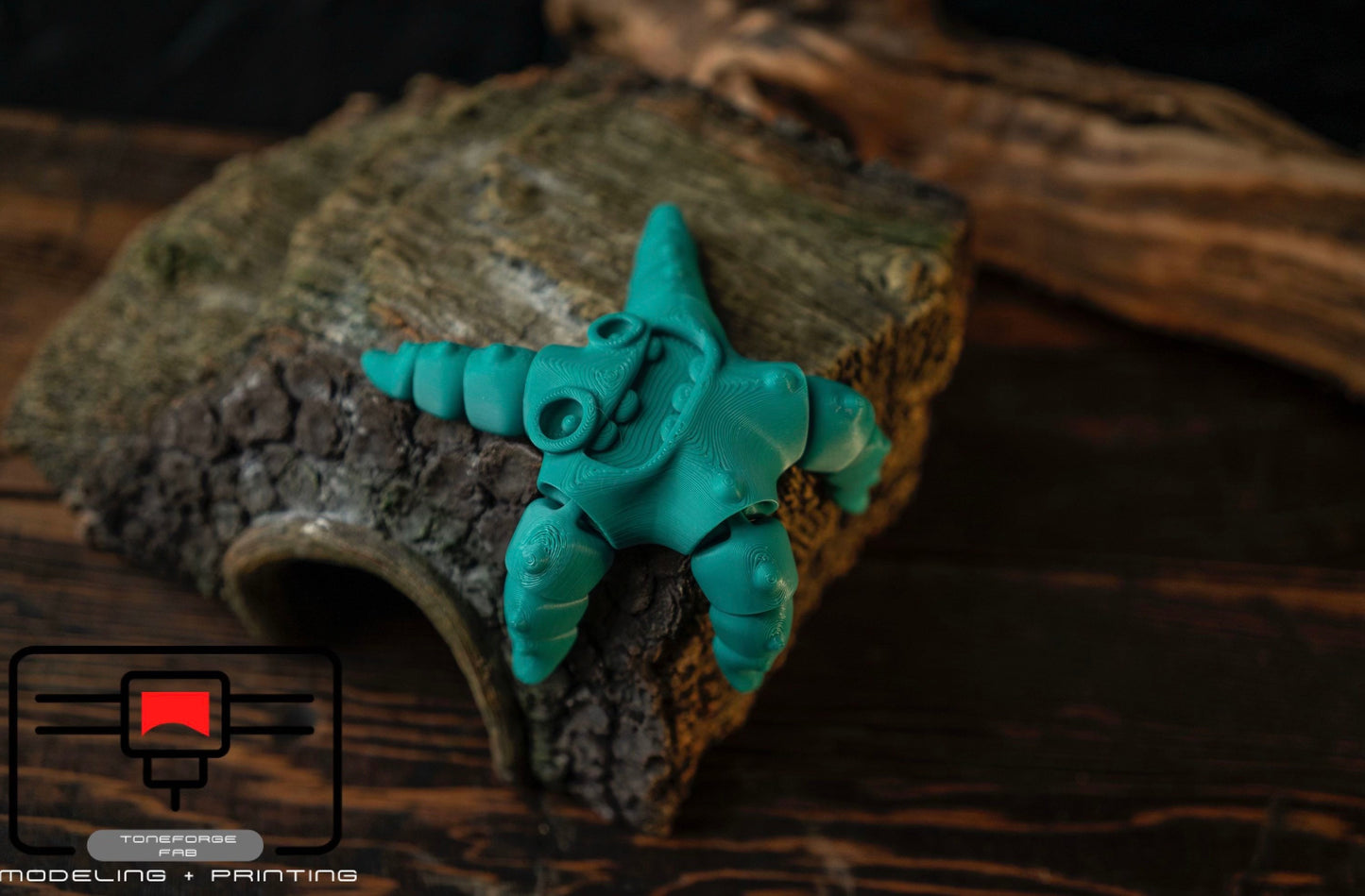 Articulated 3D printed Starfish, Flexi Animal, fidget toy