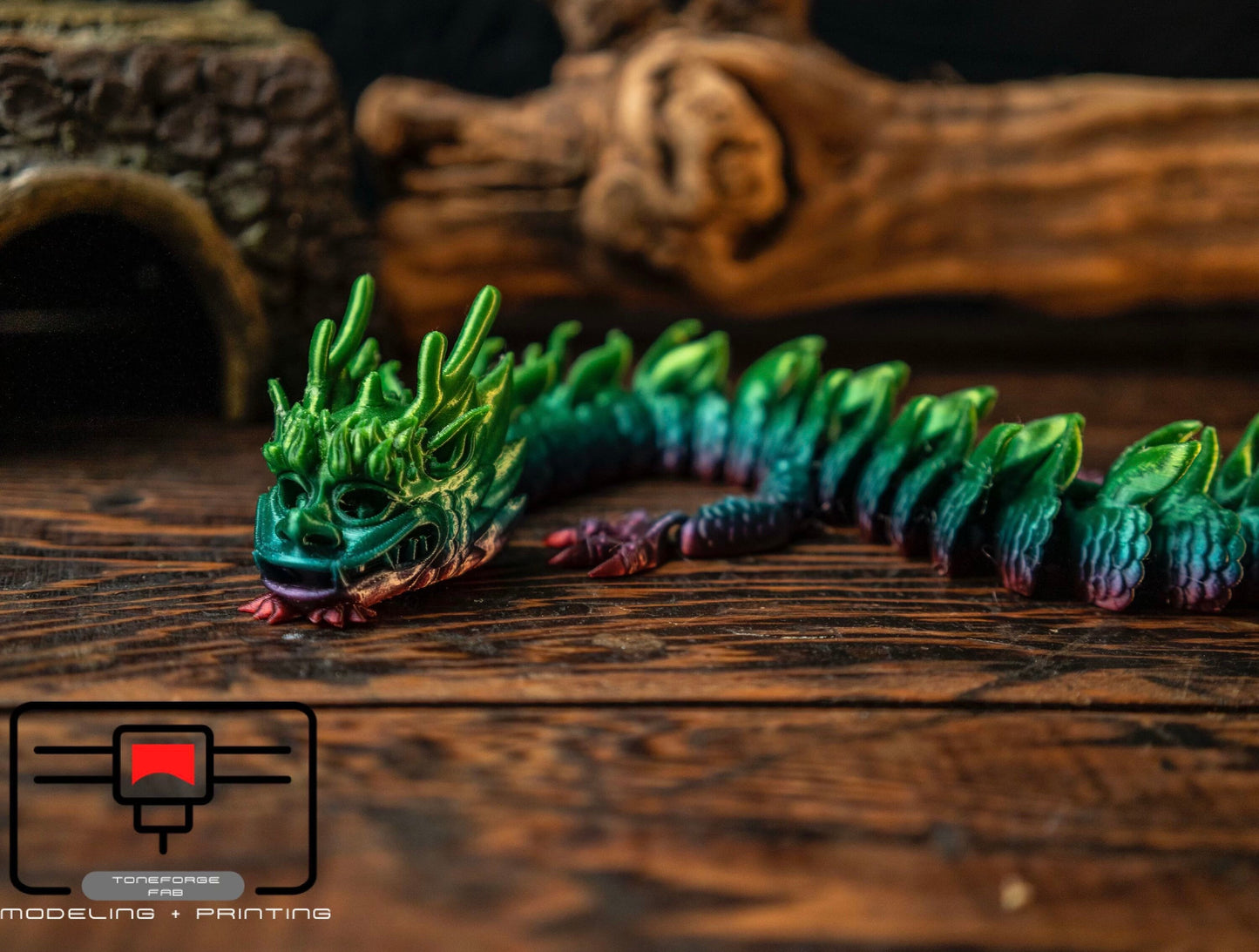 Articulated 3D printed Imperial Dragon, Flexi Dragon, fidget toy