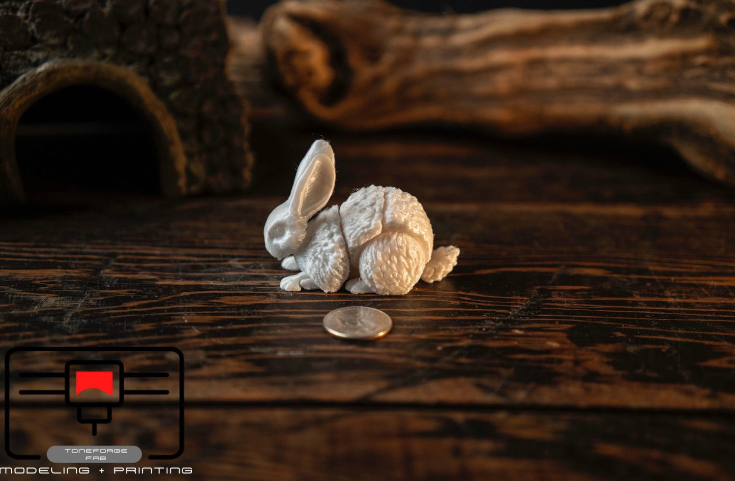 Articulated 3D printed Bunny, flexi animal, fidget toy