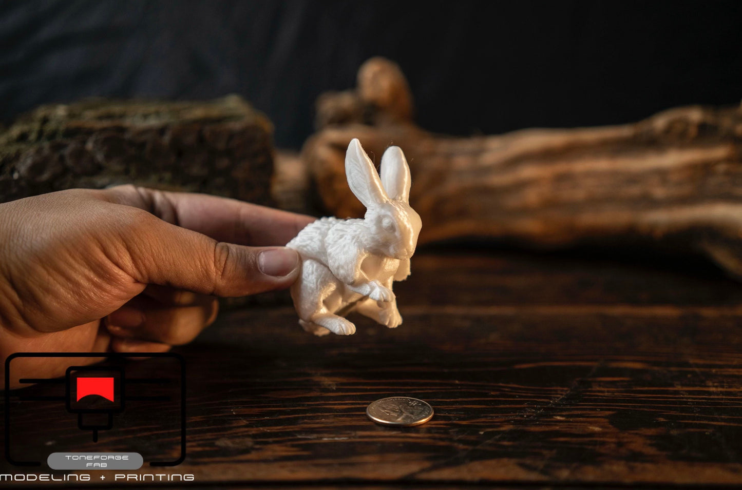 Articulated 3D printed Bunny, flexi animal, fidget toy