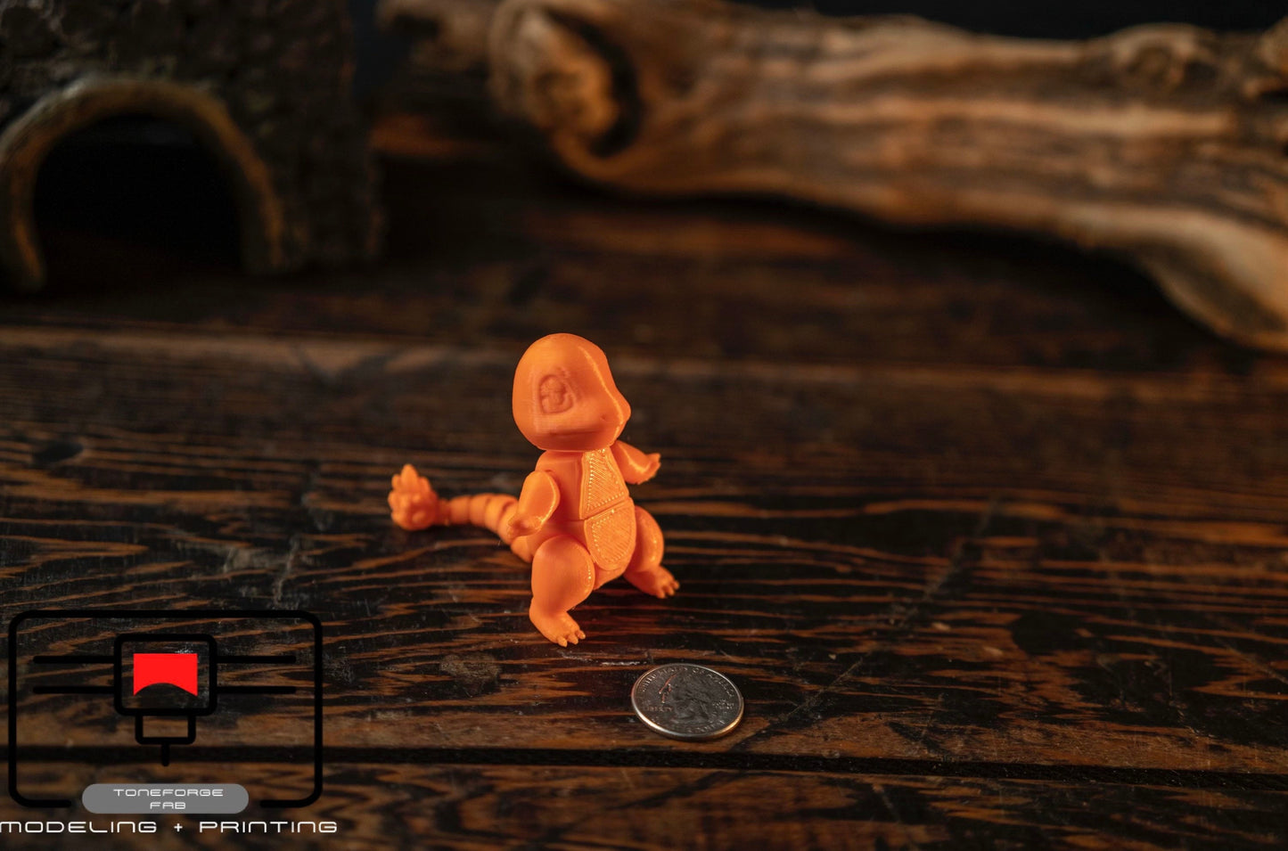 Articulated 3D printed Charmander, flexi Pokémon, fidget toy