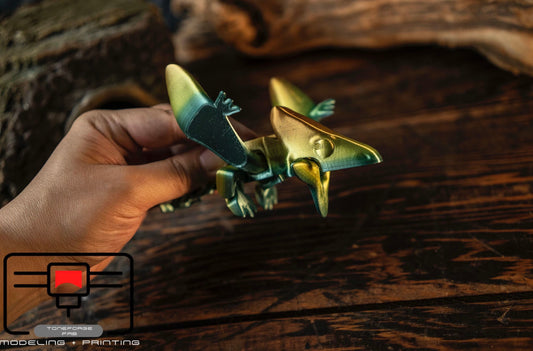 Articulated 3D printed Pterodactyl , flexi dinosaur, fidget toy