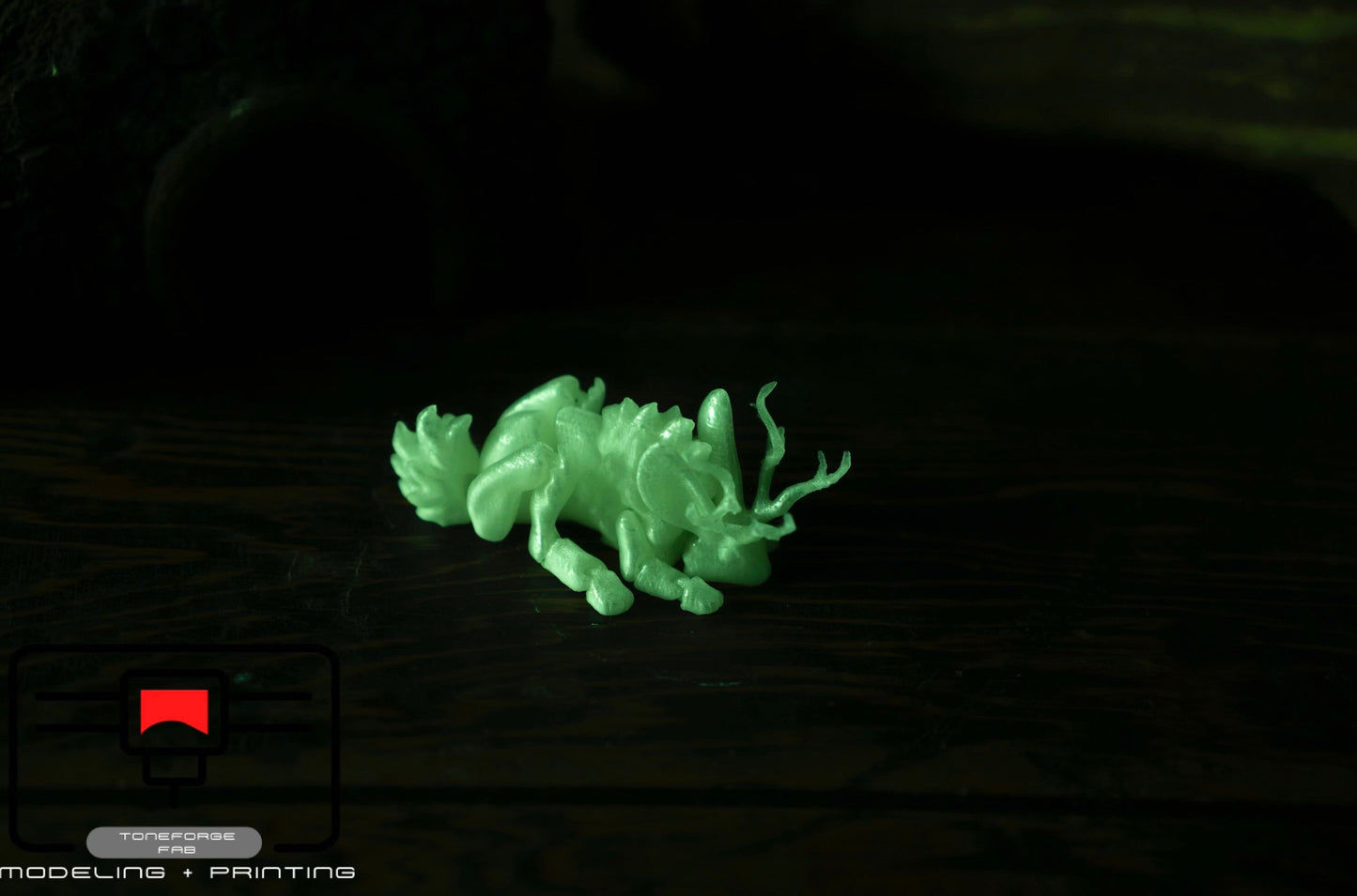 Articulated 3D printed Jackalope fidget toy