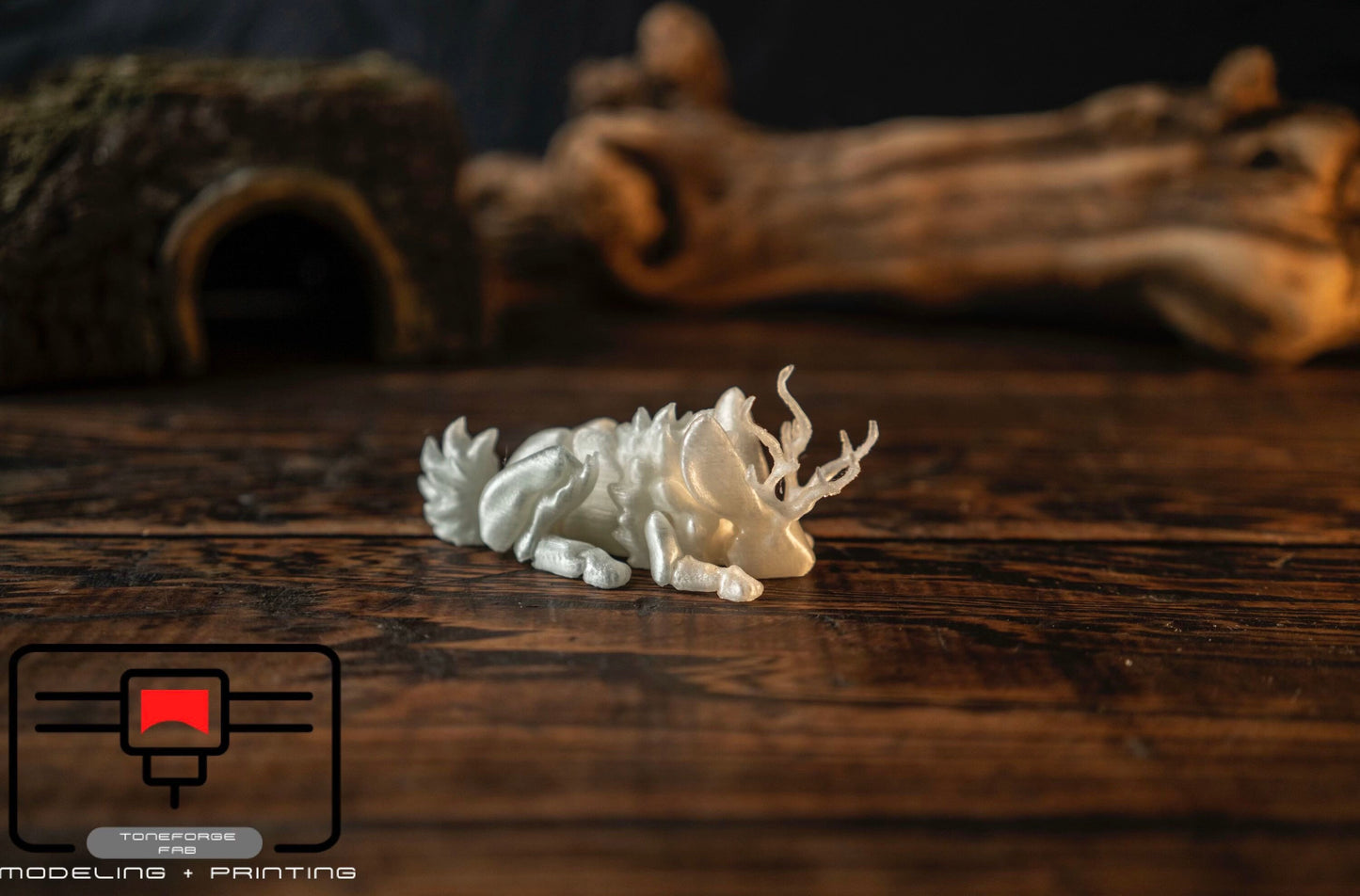 Articulated 3D printed Jackalope fidget toy