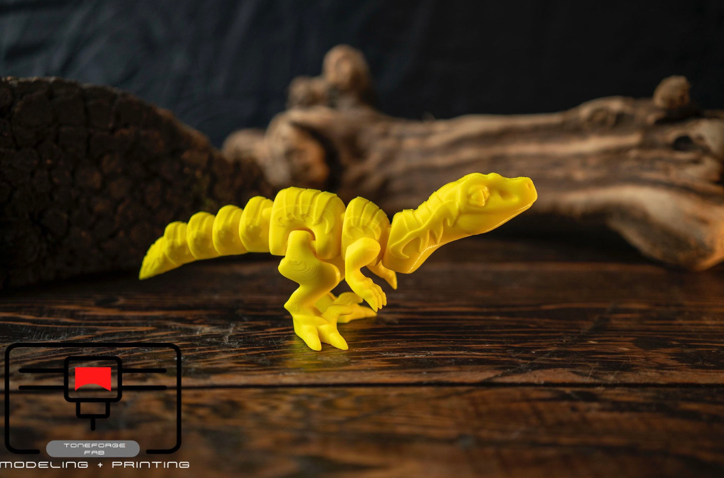 Articulated 3D printed Velociraptor, flexi Dinosaur, fidget toy