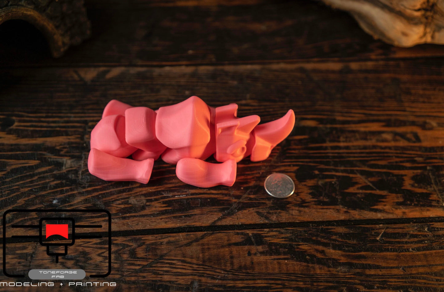 Articulated 3D printed Rhino, flexi animal, fidget toy