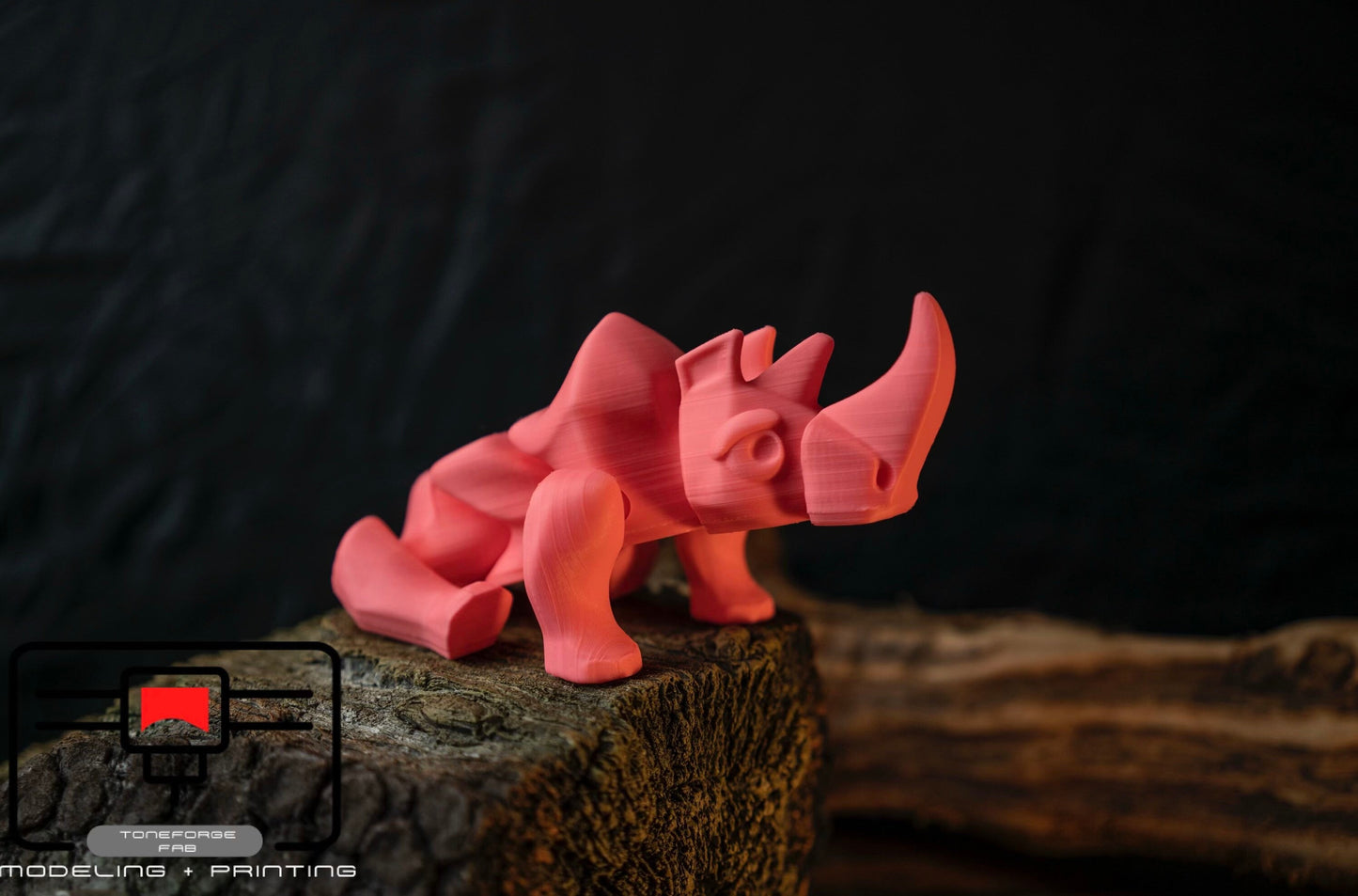 Articulated 3D printed Rhino, flexi animal, fidget toy