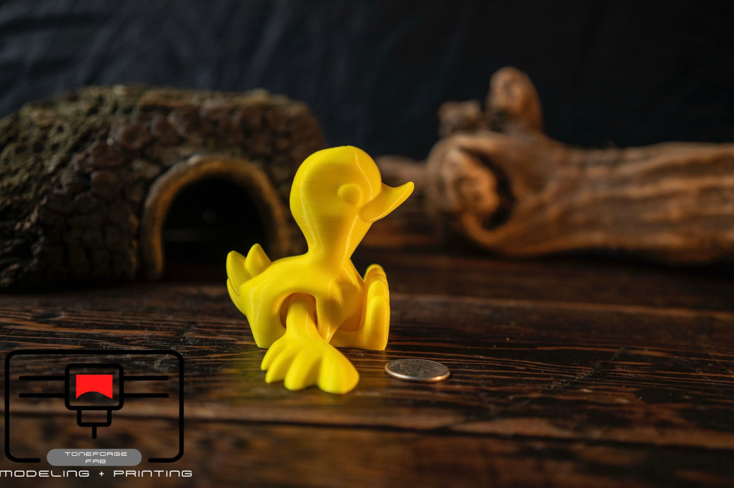 Articulated 3D printed Flapping Duck, flexi animal, fidget toy