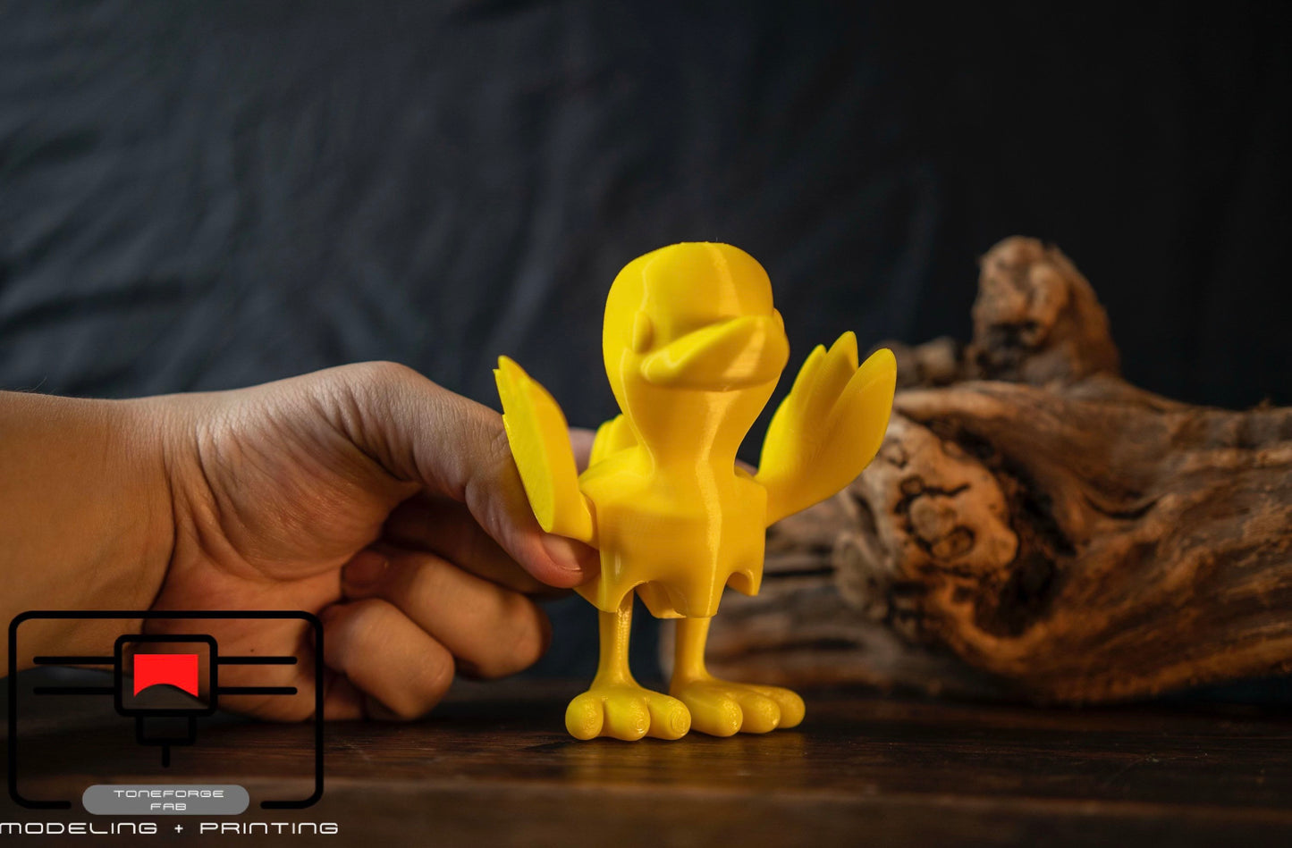 Articulated 3D printed Flapping Duck, flexi animal, fidget toy