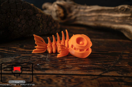 Articulated 3D printed Skeleton Fish, flexi animal, fidget toy