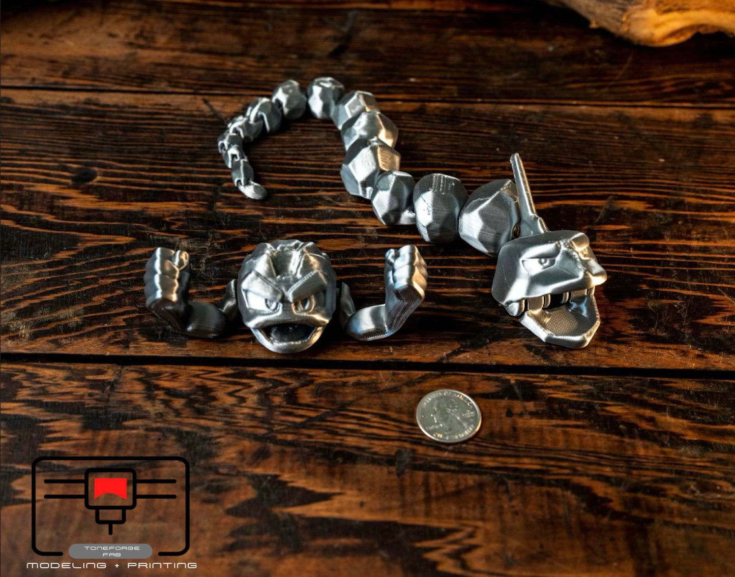 Articulated 3D printed Onix fidget toy