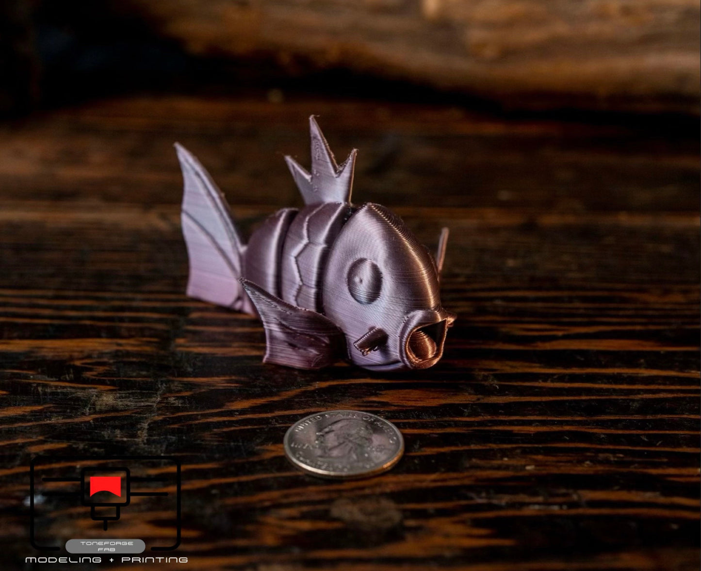 Articulated 3D printed Magikarp fidget toy