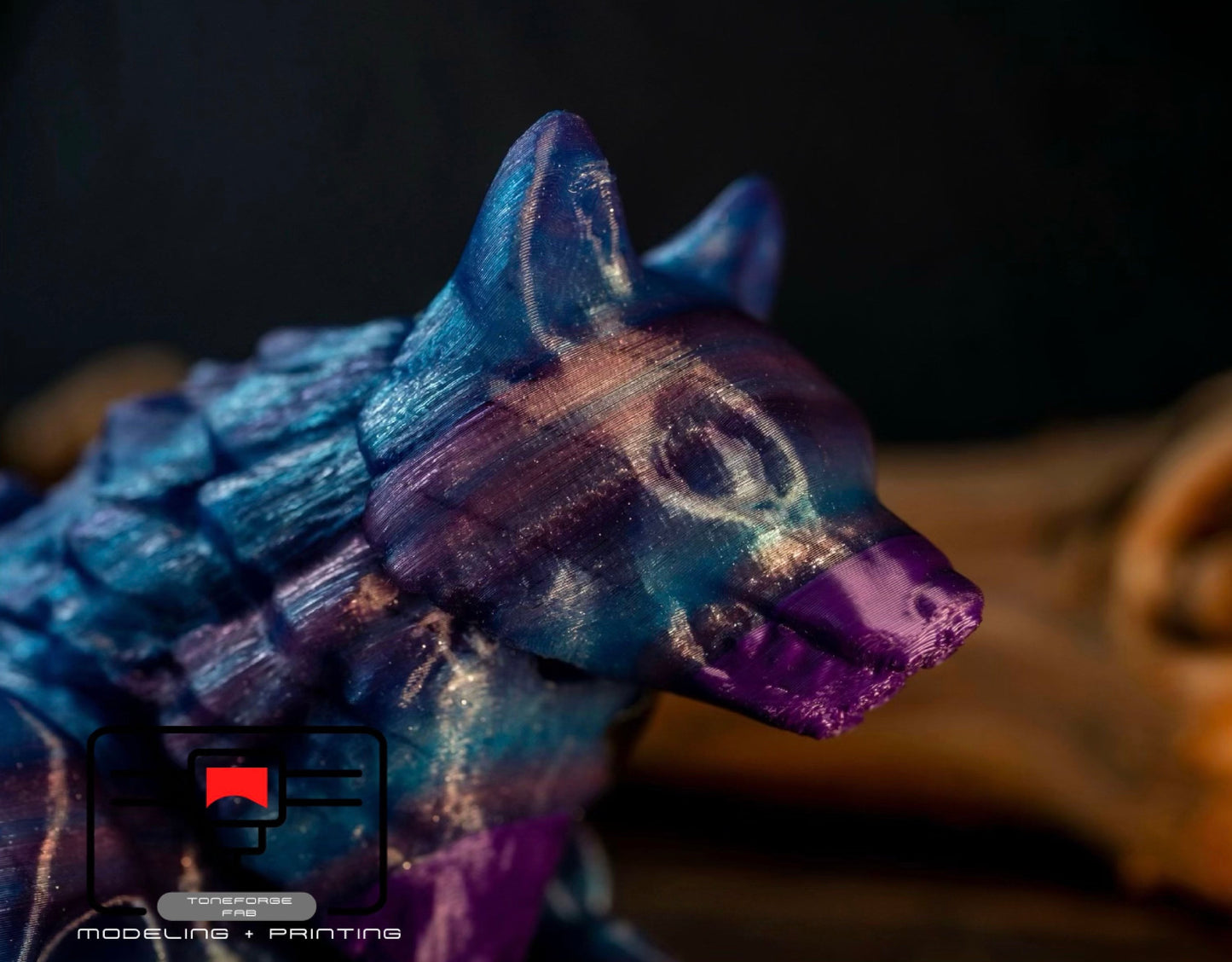 Articulated 3D printed Giant Wolf fidget toy