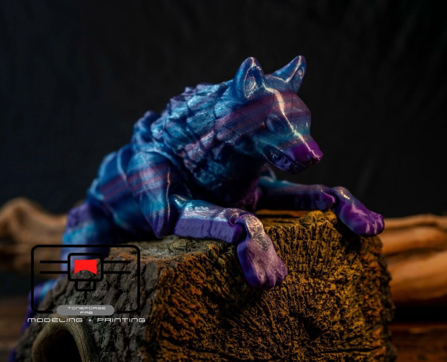 Articulated 3D printed Giant Wolf fidget toy