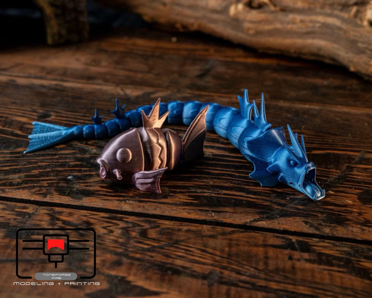 Articulated 3D printed Gyarados fidget toy