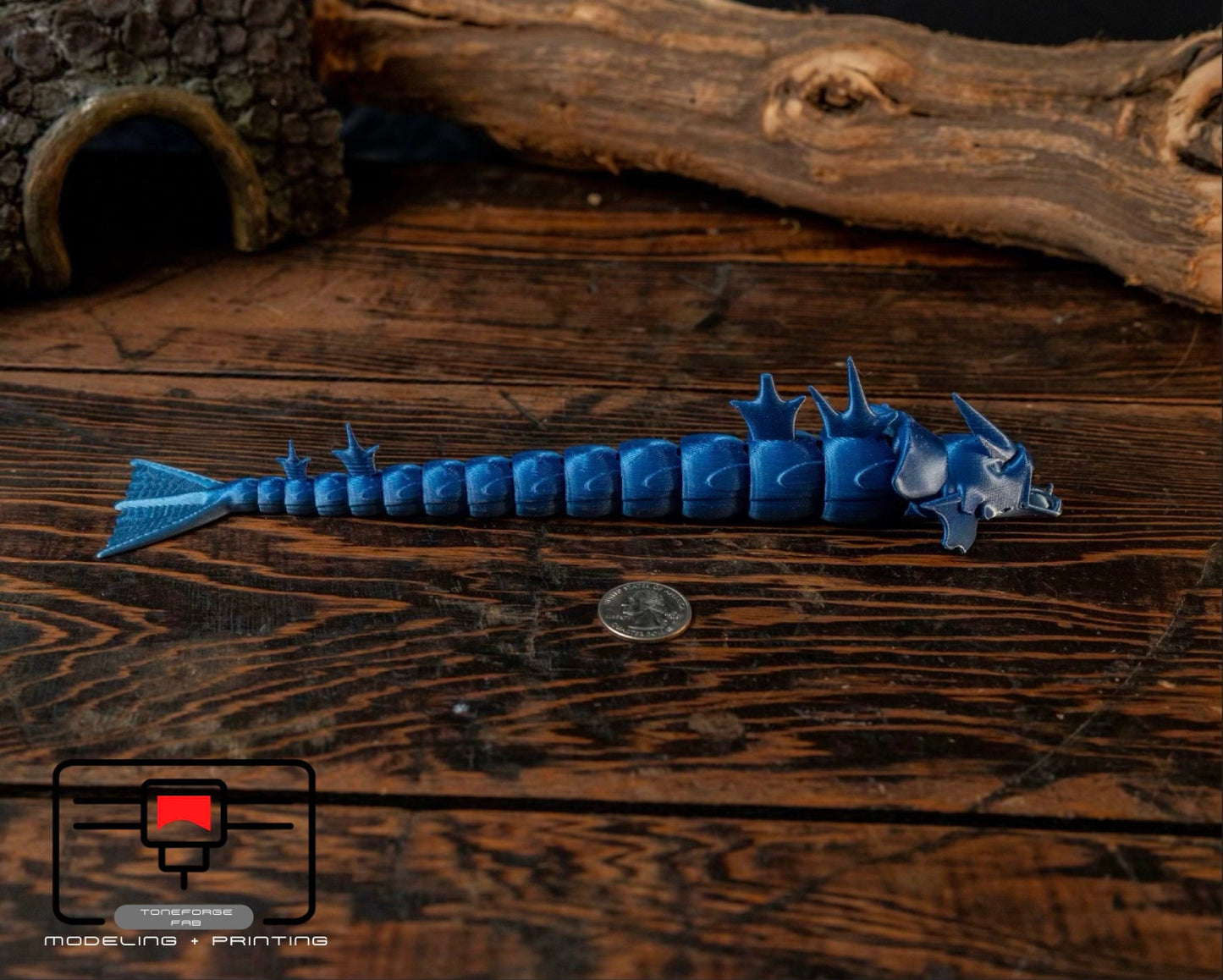 Articulated 3D printed Gyarados fidget toy