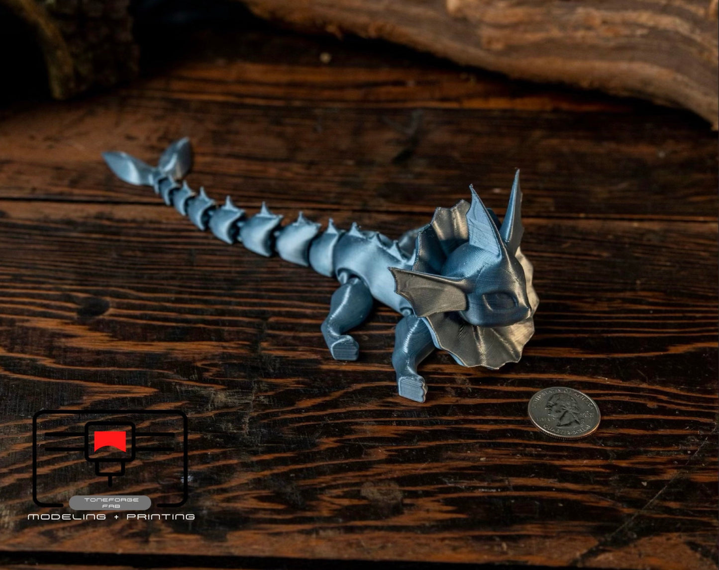 Articulated 3D printed Vaporeon fidget toy