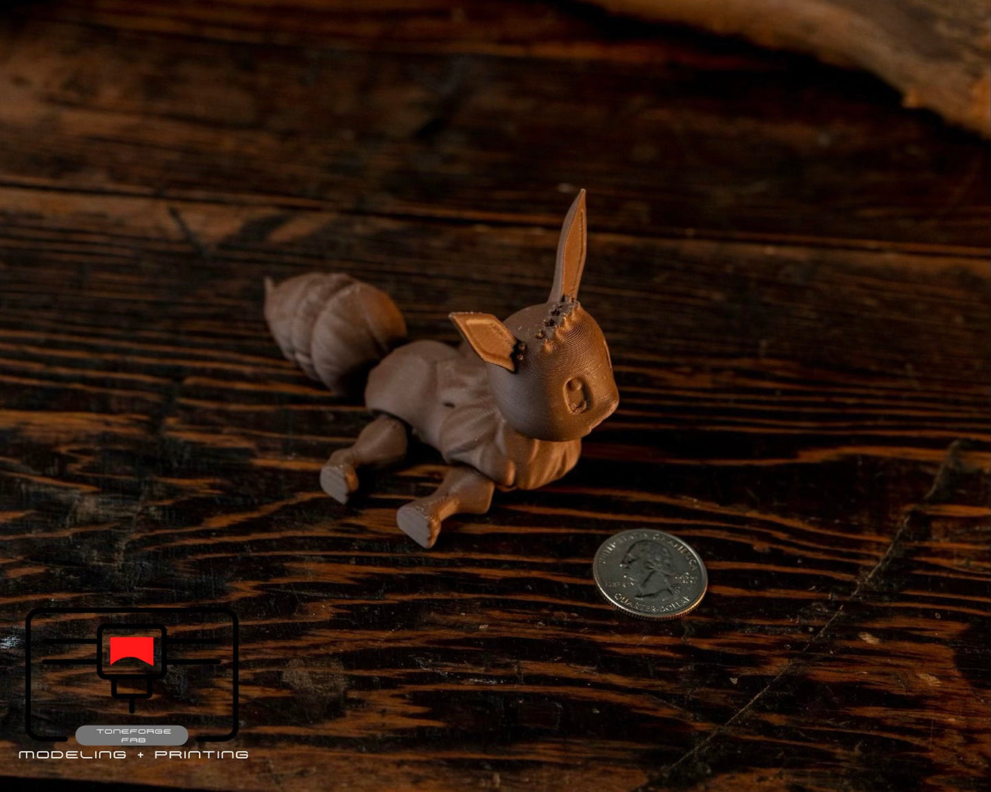 Articulated 3D printed Eevee fidget toy