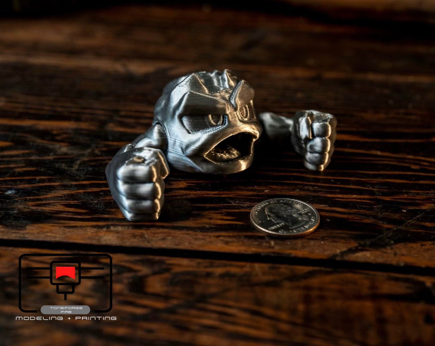 Articulated 3D printed Geodude fidget toy