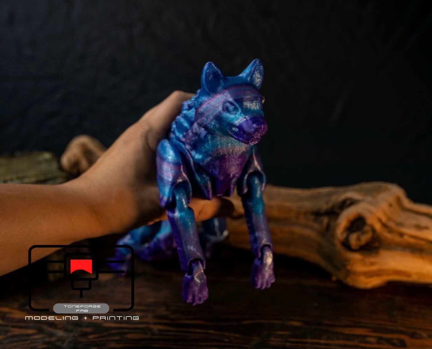 Articulated 3D printed Giant Wolf fidget toy