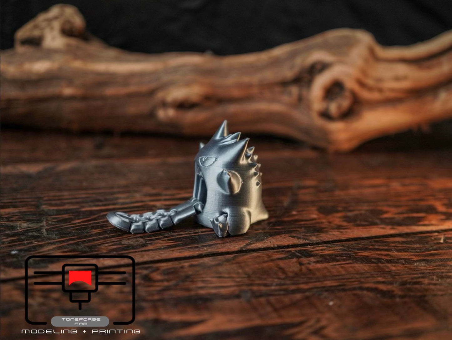 Articulated 3D printed Gengar, flexi animal, fidget toy