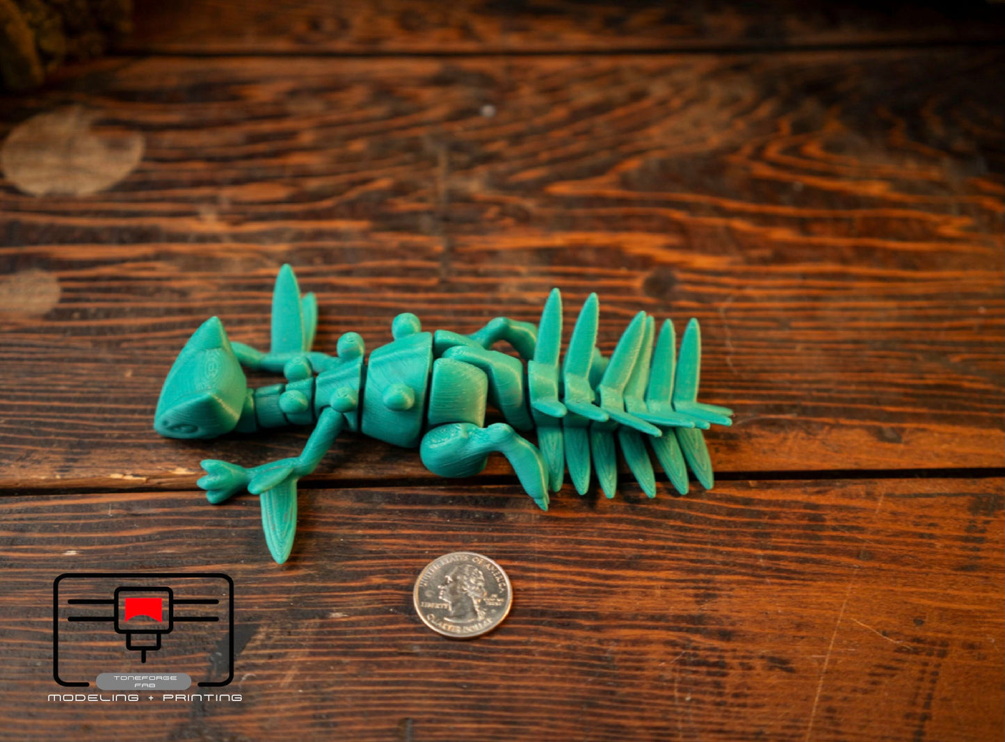 Articulated 3D printed Sceptile fidget toy