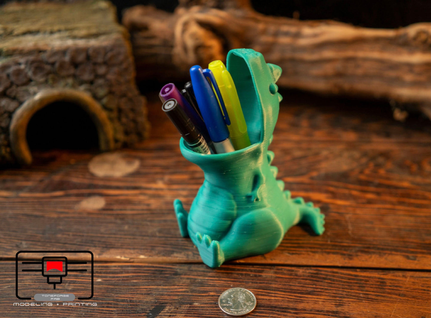 3D printed Trex Pencil Holder