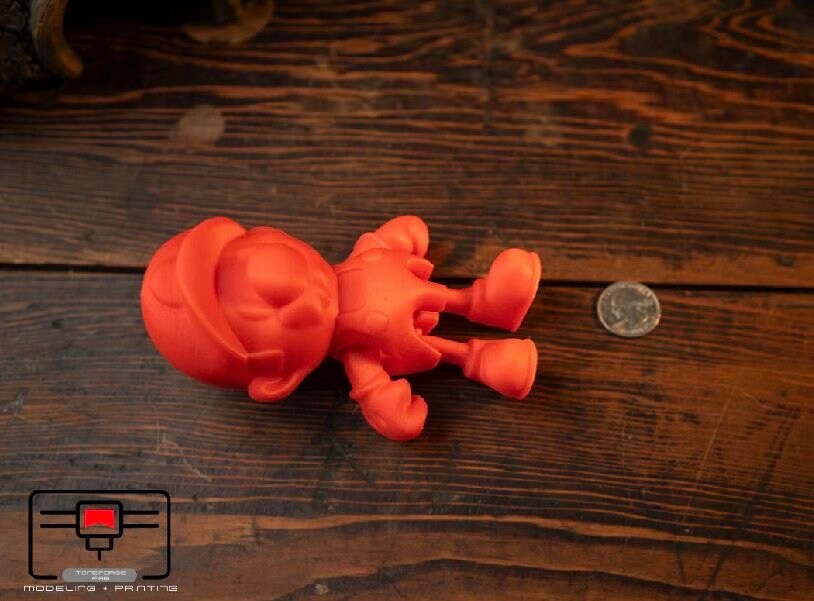 Articulated 3D printed Mario, flexi game character, fidget toy