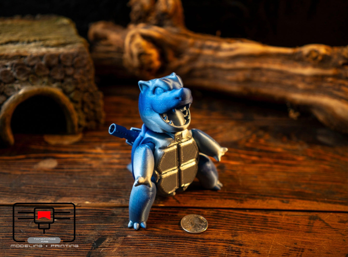 Articulated 3D printed Blastoise fidget toy