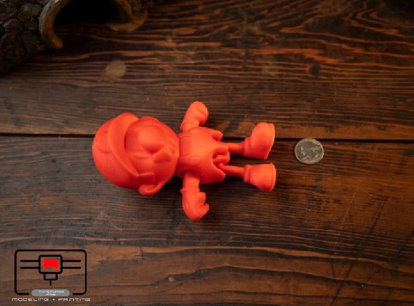 Articulated 3D printed Mario, flexi game character, fidget toy