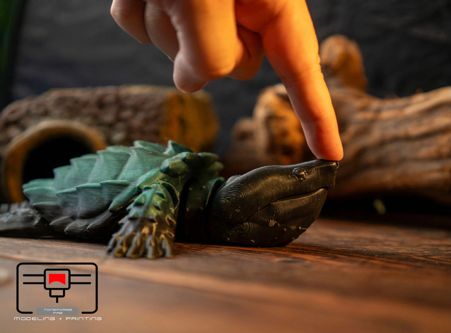 Articulated 3D printed Turtle, Flexi Animal, fidget toy